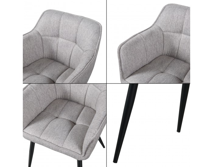 Комплект трапезарни столове 2 Birmingham Grey []