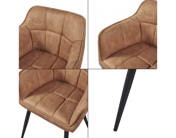 Комплект трапезарни столове 2 Birmingham Brown []