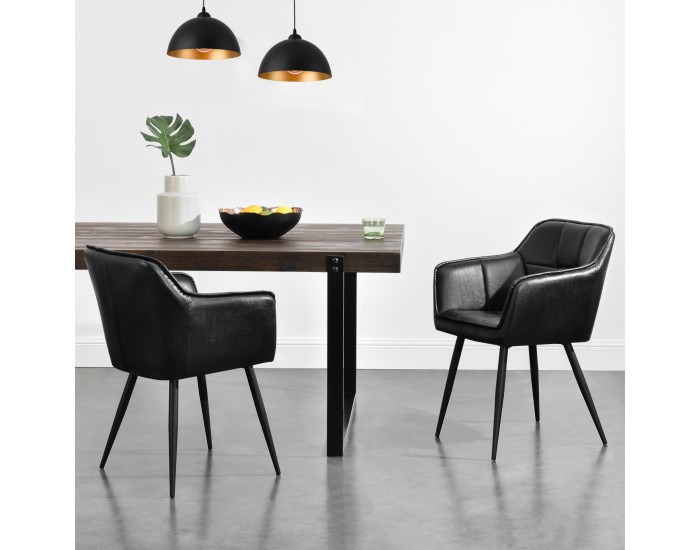 Комплект трапезарни столове 2 Birmingham Black []