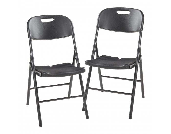 Комплект сгъваеми столове Ljusnarsberg от 2 пластмасови черни []