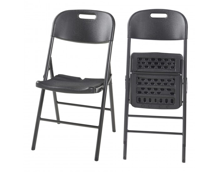 Комплект сгъваеми столове Ljusnarsberg от 2 пластмасови черни []