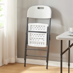 Комплект сгъваеми столове Ljusnarsberg от 4 пластмасови бели [] - Офис столове