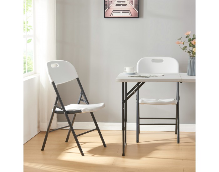 Сгъваем стол Ljusnarsberg комплект 2 пластмасови бели []