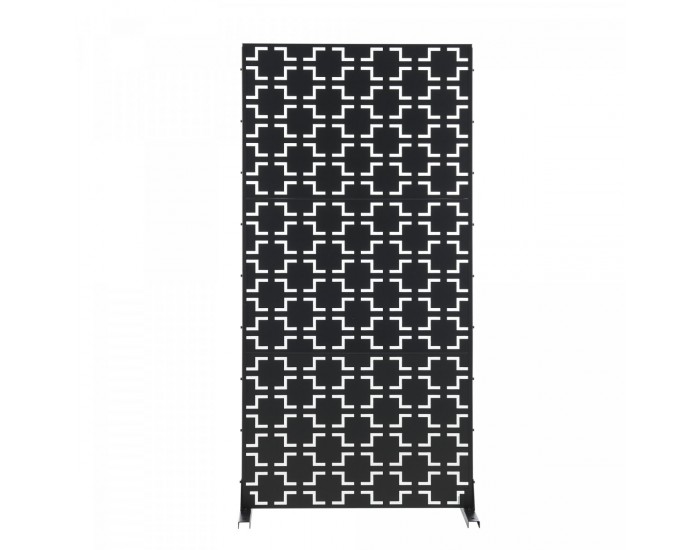 Преградна стена Basciano поцинкована стомана 180x90 см Черен []