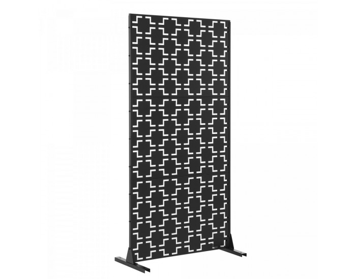Преградна стена Basciano поцинкована стомана 180x90 см Черен []