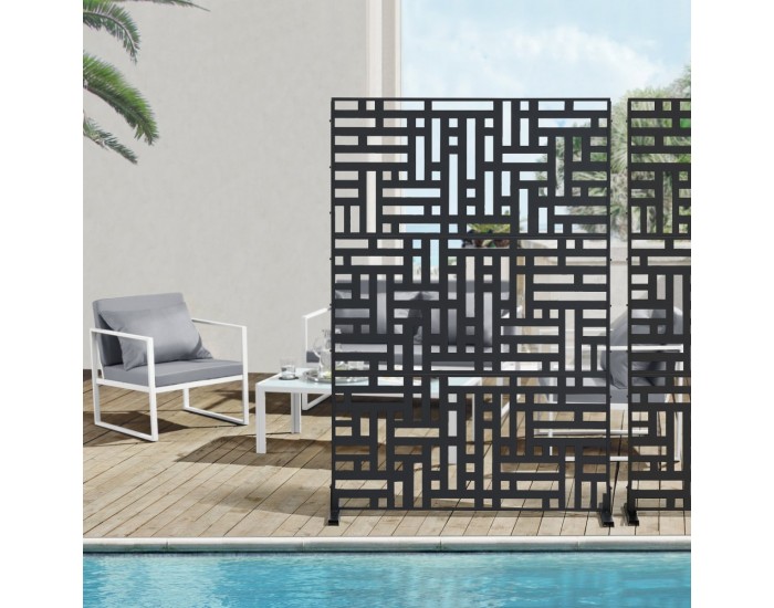 Преградна стена Bernalda 180x120 см стомана черна []