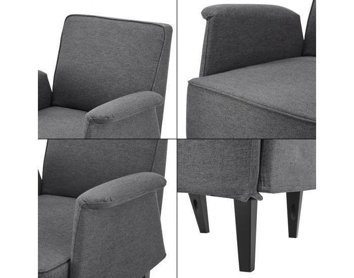 Тапицирано кресло Diespeck тъмно сиво []