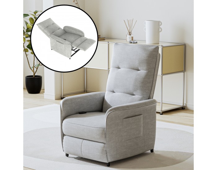 Електрическо кресло Savukoski 102x58x81см светло сиво []