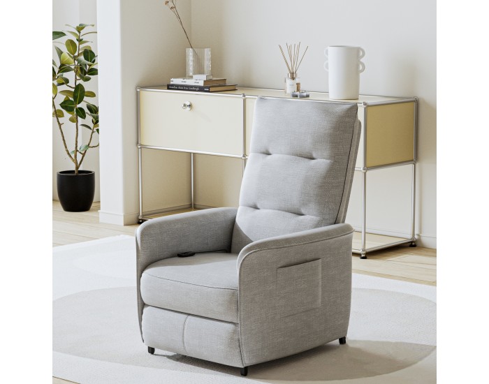 Електрическо кресло Savukoski 102x58x81см светло сиво []