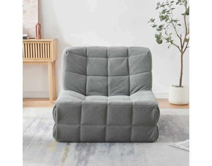 Стол за под Koskyvn 75x90x100 см текстилно сиво []