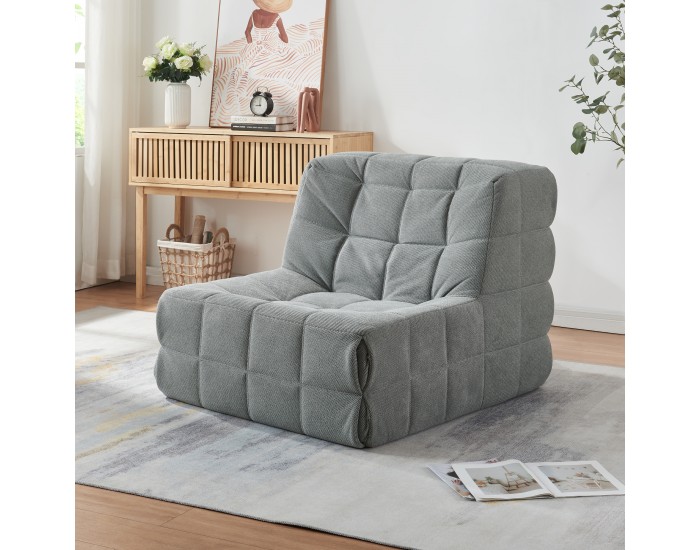 Стол за под Koskyvn 75x90x100 см текстилно сиво []