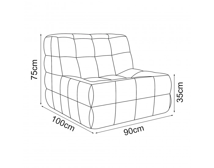 Стол за под Koskyvn 75x90x100 см текстилно сиво []