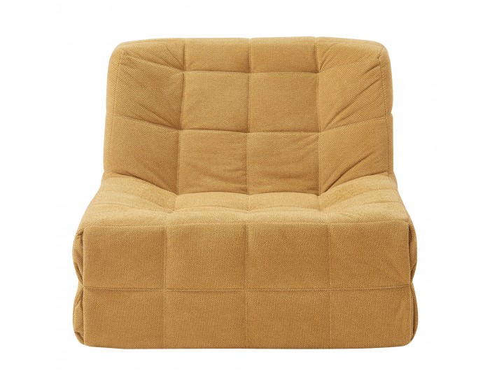 Стол за под Koskyvn 75x90x100 см текстил жълт []