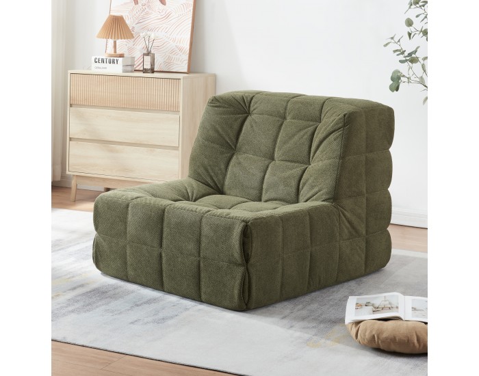 Стол за под Koskyvn 75x90x100 см текстил зелен []