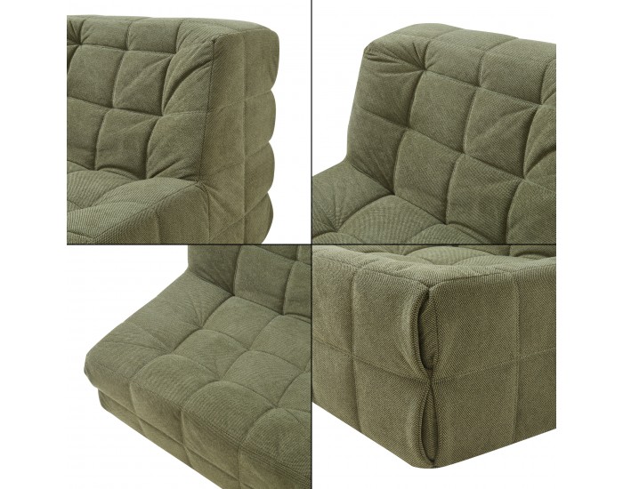 Стол за под Koskyvn 75x90x100 см текстил зелен []