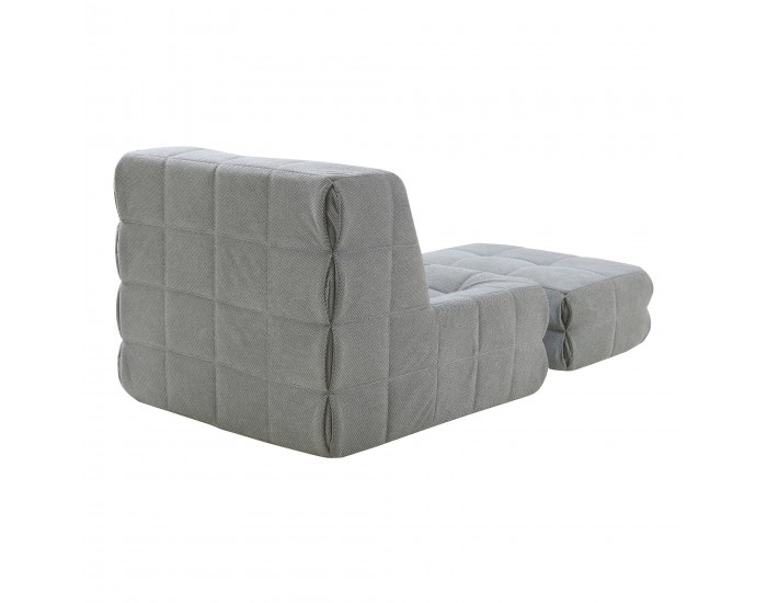 Подов стол с табуретка Koskyvn текстил сив []