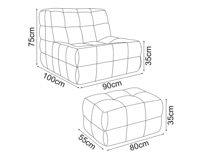 Подов стол с табуретка Koskyvn текстил сив []
