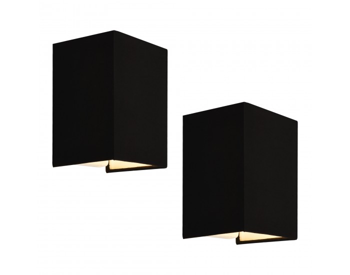 Стенна лампа Schwerin комплект от 2 черни []