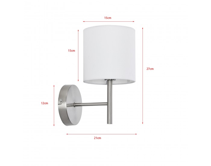 Стенна лампа Winsford сребристо / бяло []