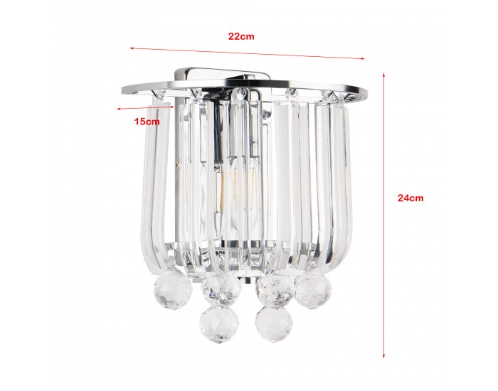 Комплект стенни лампи Alnwick от 2 броя E14 в цвят хром []