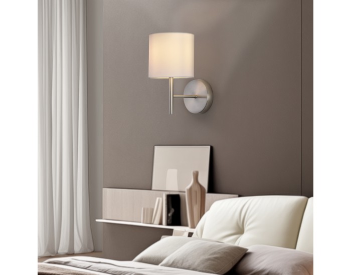 Комплект стенни лампи от 3 Winsford сребро / бяло []