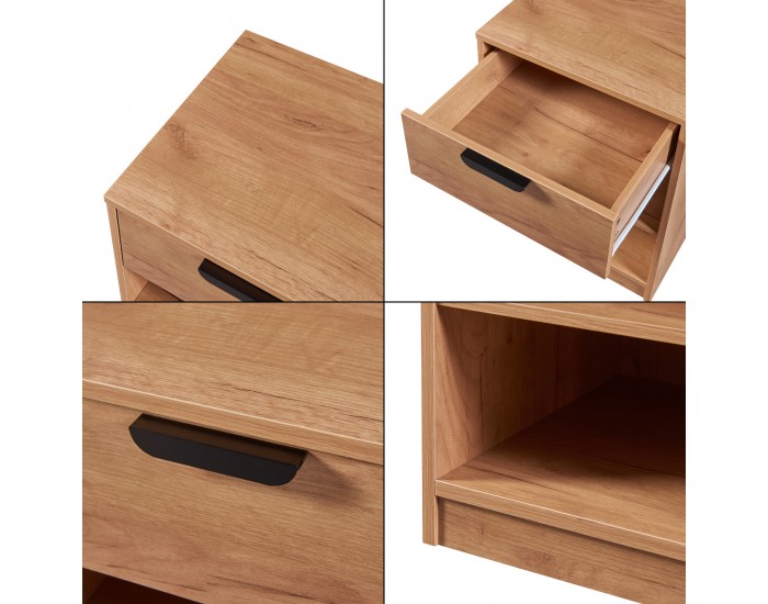 Нощно шкафче Varkaus 55x43x40см вид дъб []