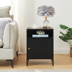 Нощно шкафче Janakkala 55x40x40 см стоманено черно [] - Нощни шкафчета