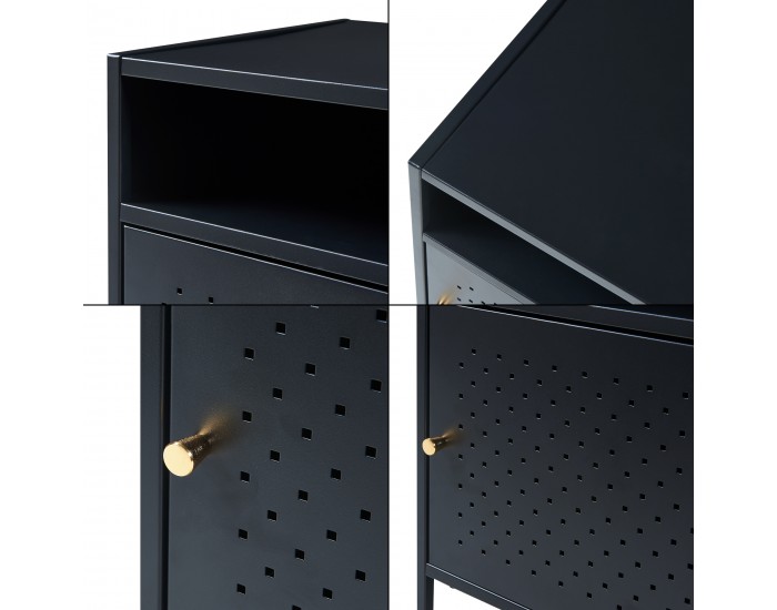 Нощно шкафче Janakkala 55x40x40 см стоманено черно []