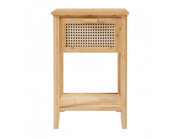 Нощно шкафче Leirfjord 60x40x35 см естествен бамбук []