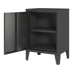 Нощно шкафче Inari дръжка дясна стоманена черна [] - Нощни шкафчета