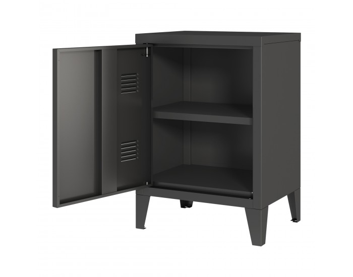 Нощно шкафче Inari дръжка дясна стоманена черна []