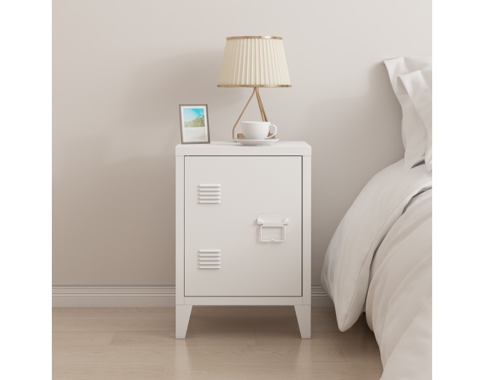 Нощно шкафче Inari дръжка дясна стомана бяла []