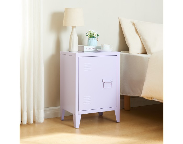 Нощно шкафче Инари комплект 2 дръжки дясна и лява лилаво []