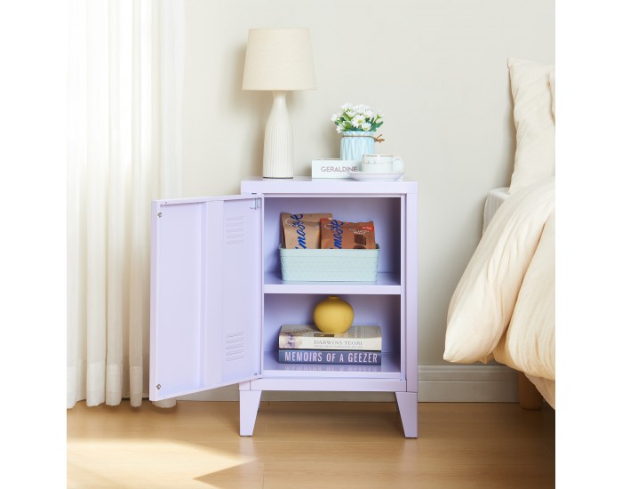 Нощно шкафче Инари комплект 2 дръжки дясна и лява лилаво []