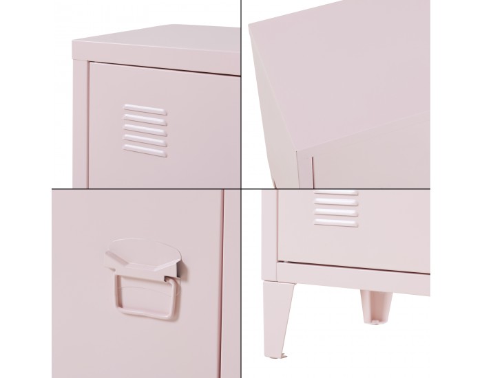 Нощно шкафче Inari дръжка дясна стомана розово []
