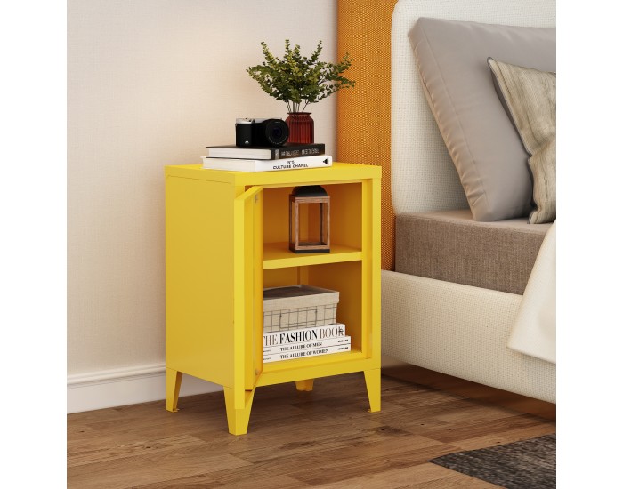 Нощно шкафче Inari дръжка дясна стоманена жълта []