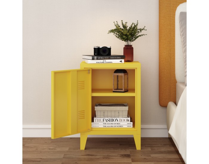 Нощно шкафче Inari дръжка дясна стоманена жълта []