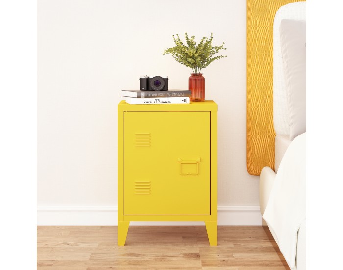 Нощно шкафче Inari дръжка дясна стоманена жълта []