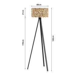 Подова лампа Royal Tunbridge Wells Black/Leopard Print [] - Осветителни тела