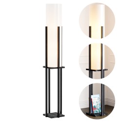 Подова лампа Gisborne с рафт, вид мрамор/черен [] - Осветителни тела