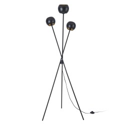 Подова лампа с 3 светлини Nykvarn, черна / златна [] - Осветителни тела