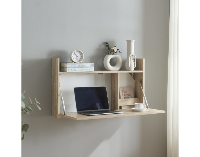 Сгъваемо бюро Rautalampi 83x48x14,5 см бяло/изглед дъб []