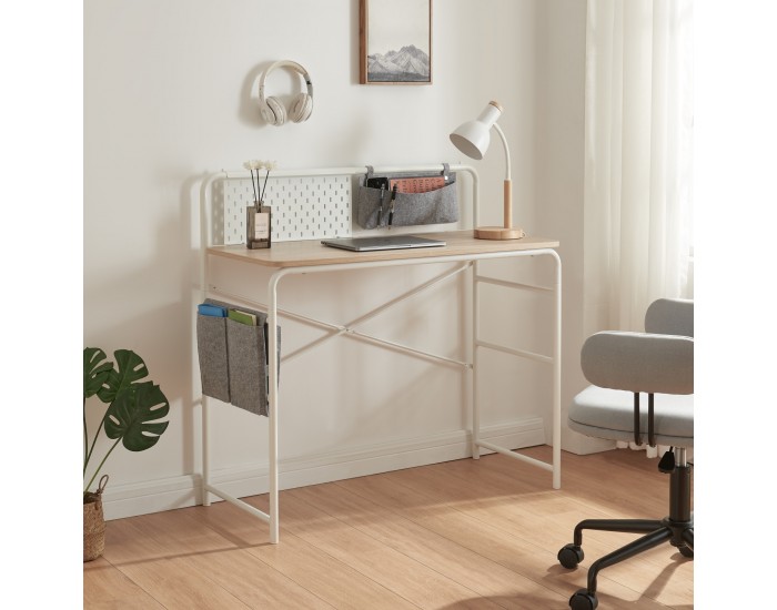 Бюро Dyrøy 98x98x46cm бяло/дъб []