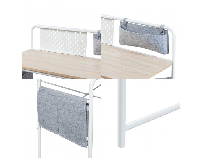 Бюро Dyrøy 98x98x46cm бяло/дъб []