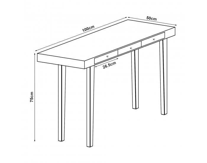 Бамбуково бюро Hässleholm 100x50x75cm Natural []