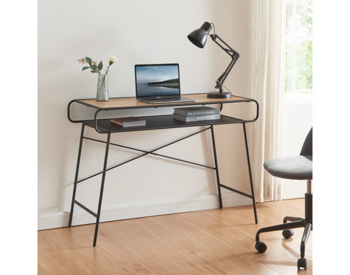 Бюро Krødsherad 76x106x46см черно/дъб []