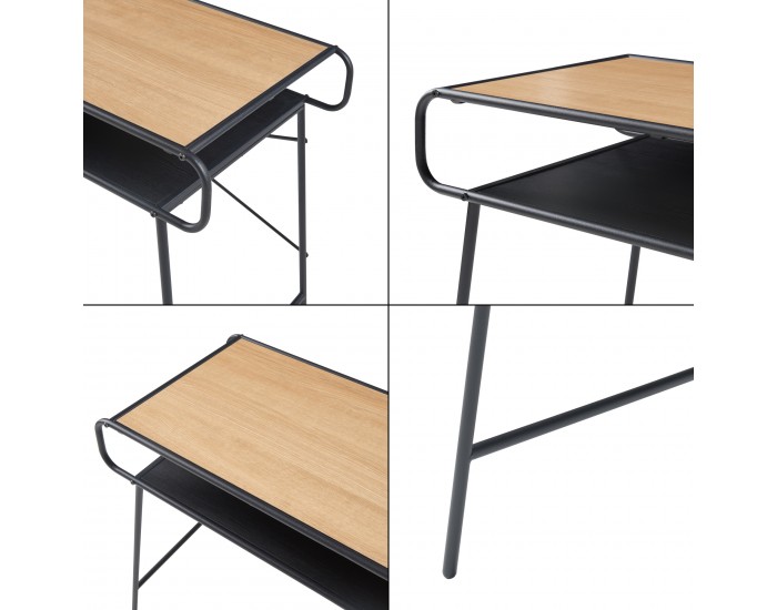 Бюро Krødsherad 76x106x46см черно/дъб []