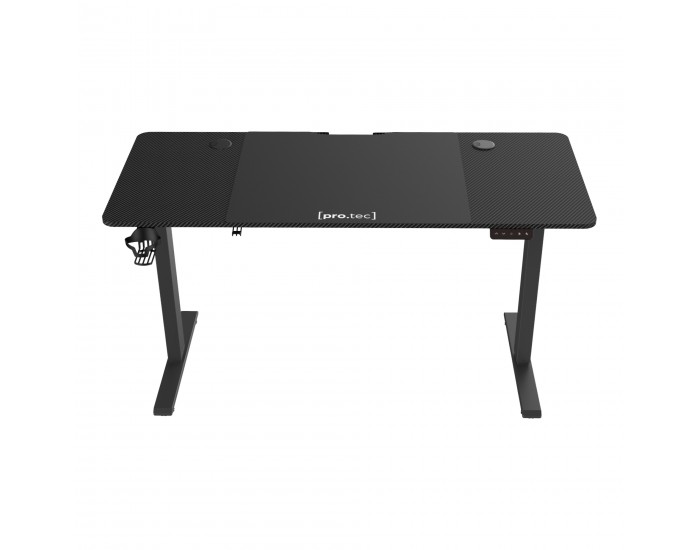 Маса с регулируема височина Stryn 140x60см черна []