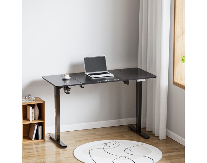 Маса с регулируема височина Stryn 140x60см черна []