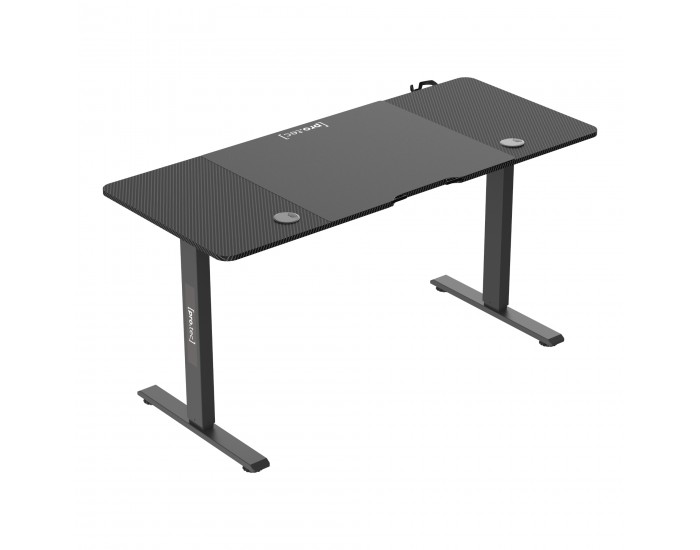 Маса с регулируема височина Stryn 140x60см черна []